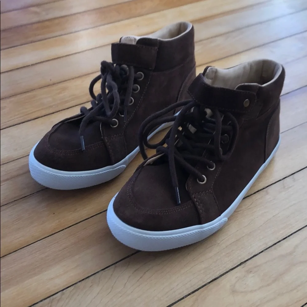 Janie And Jack Leather Sneakers Chukka Boot Brown Dress Shoes Suede Boys Size 3